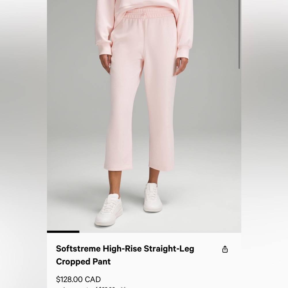 Lululemon Athletica Pink Cropped Track Pants